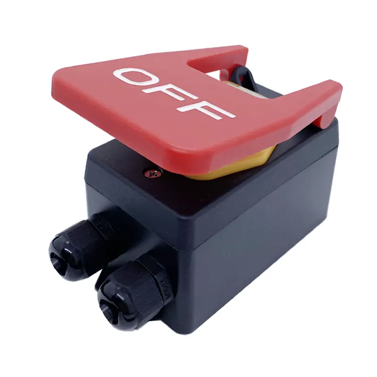 Nút nhấn bảng điều khiển TẮT lớn màu đỏ 16A Công tắc điện từ có hộp