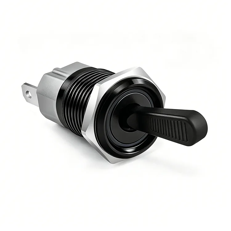 Công tắc chuyển đổi kim loại đen 16mm