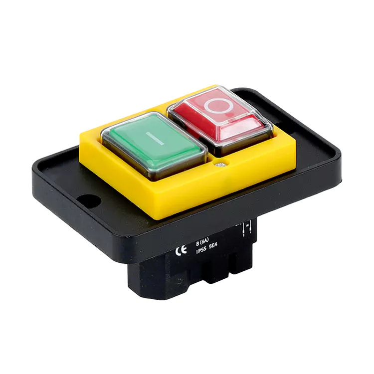 8A Bảng điều khiển lớn Nút nhấn màu vàng Công tắc điện từ