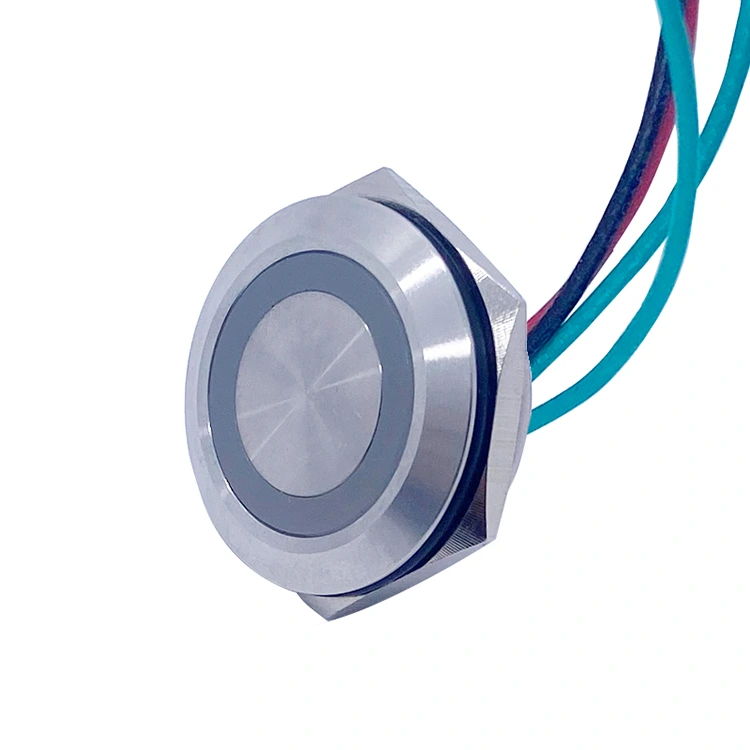 Công tắc nút nhấn kim loại loại siêu ngắn có đèn LED